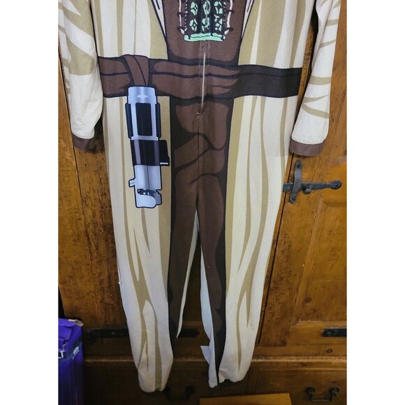 Yoda Costume One Piece Zip-up Outfit w Hood Sz Small Adult Halloween or Pajamas - Picture 5 of 16